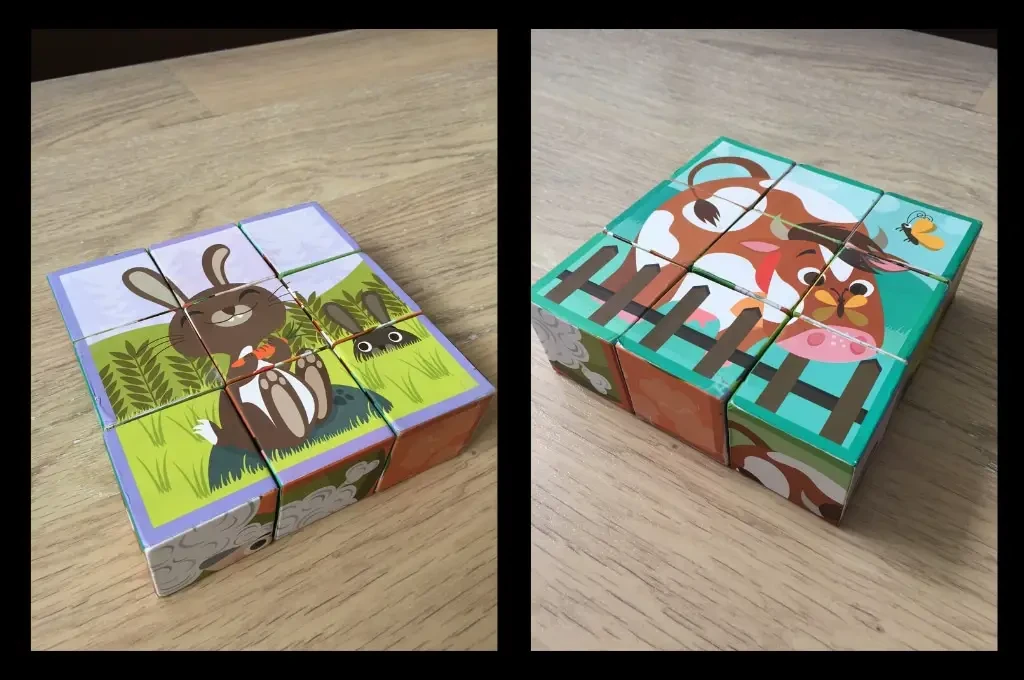 Les puzzles pour 4 ans et avant peuvent aussi être sous forme de cubes